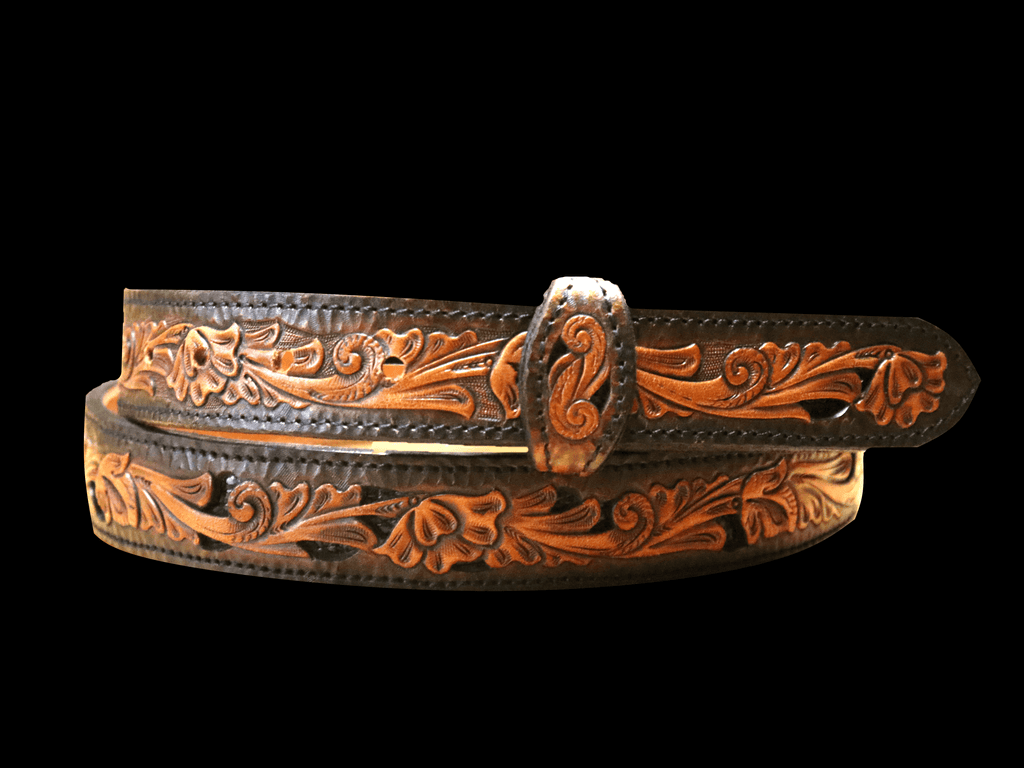 Hand Tooled 1" Belt (In Stock) Size 36" - HardwareForGentlemen.com