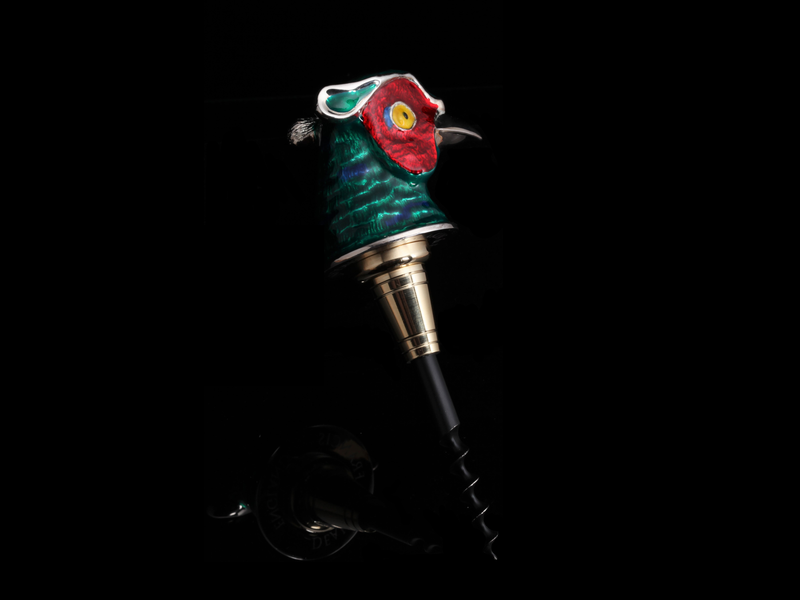 Luxury Enameled Pheasant Cork Screw