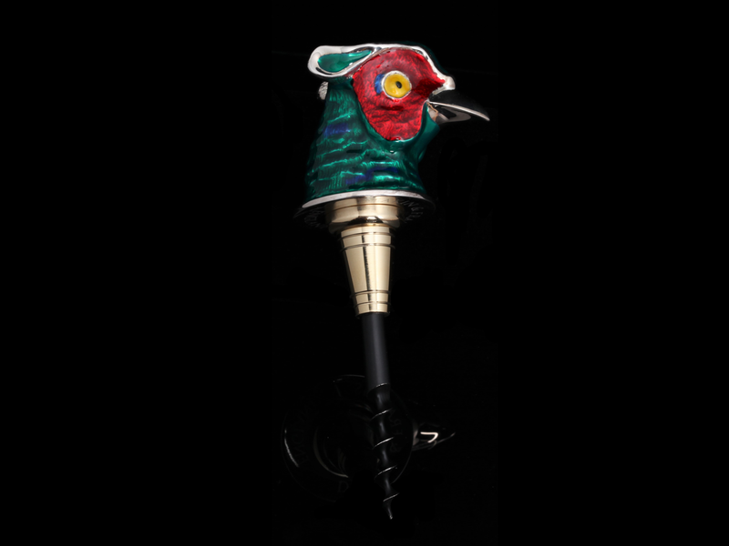 Luxury Enameled Pheasant Cork Screw