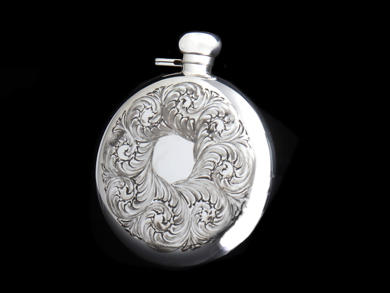 Round Flask & 14k Gold Shield