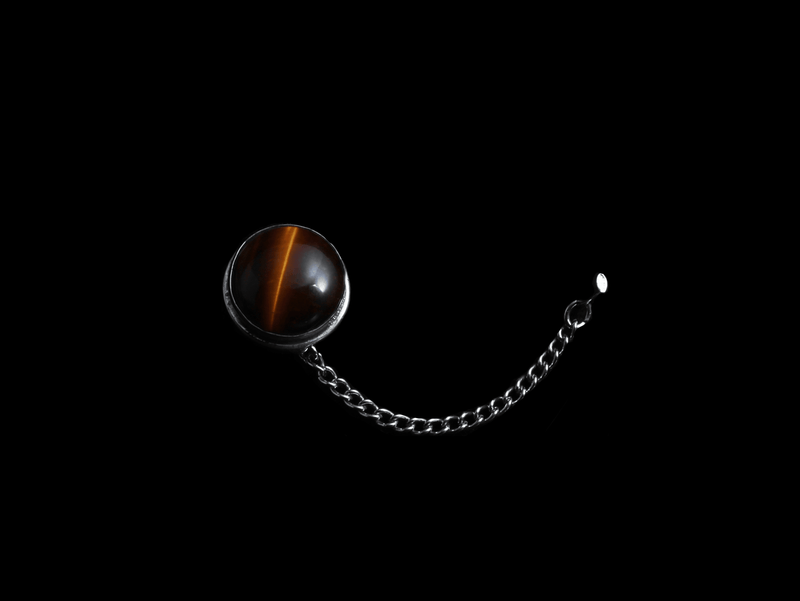 Vintage Tigers Eye Tie Tack - HardwareForGentlemen.com